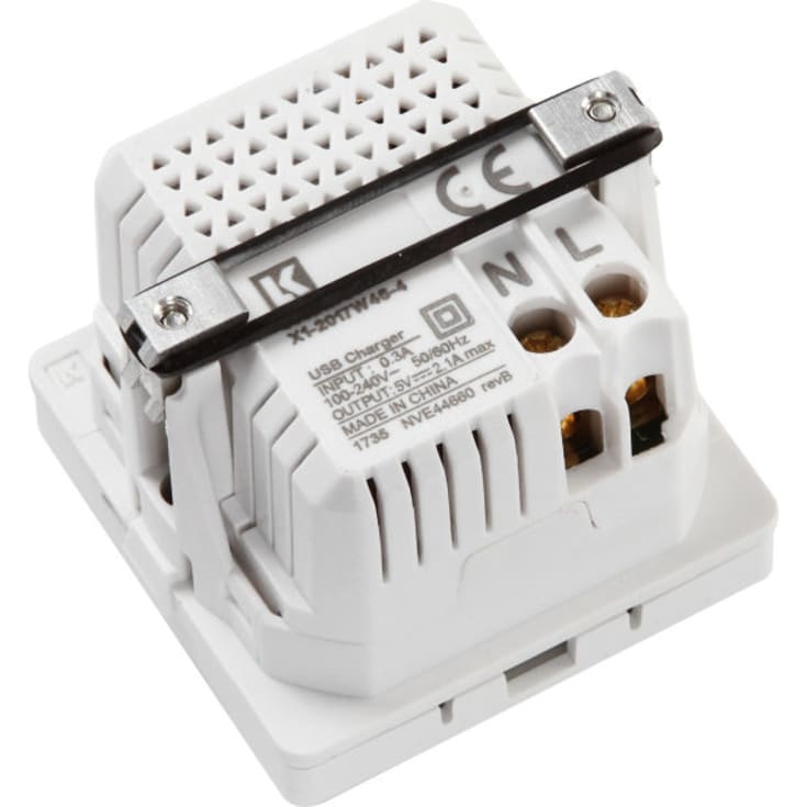 LK Fuga 2xUSB 2,1A 1 modul, hvid