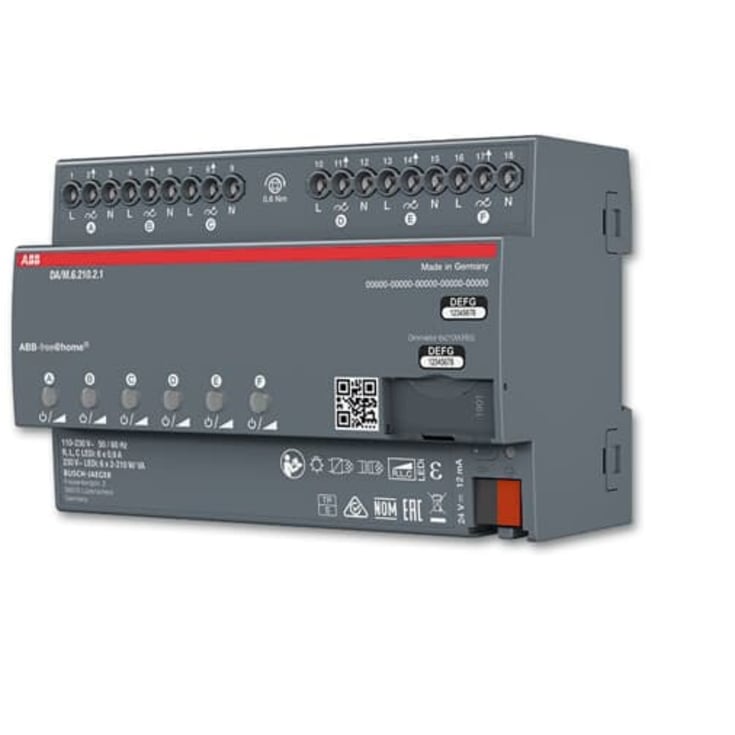 Free-Home Lysdæmper universal 6 kanal, 2-210W/VA, DA/M.6.210.2.1