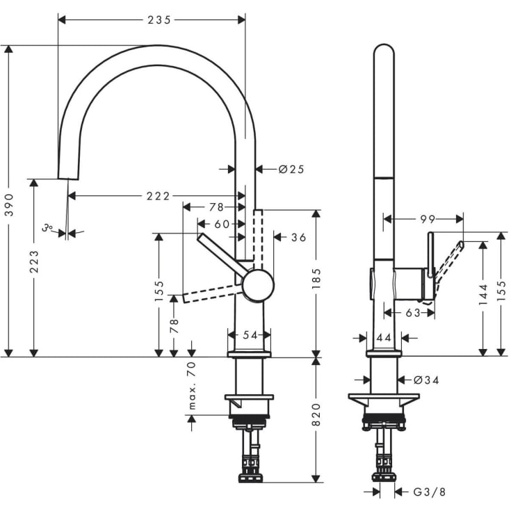 Hansgrohe Talis M54 køkkenarmatur, stål