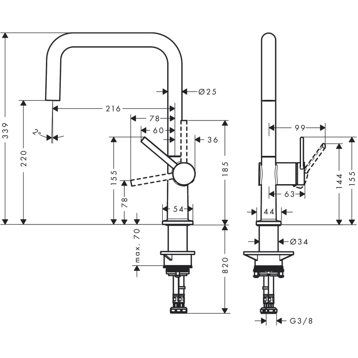 Hansgrohe Talis M54 kjøkkenarmatur, krom