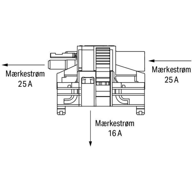 Linect T-stykke; 5-polet; Kodn. I; 1 indgang; 2 udgange; blå