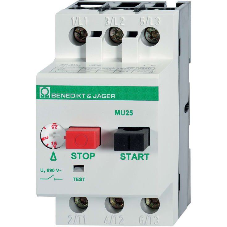 Håndbetjent motorværn MU25, 0,25-0,4A