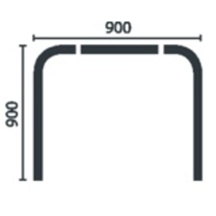 Leijma Stabil badeforhængsstang, 90x90x90 cm, hvid