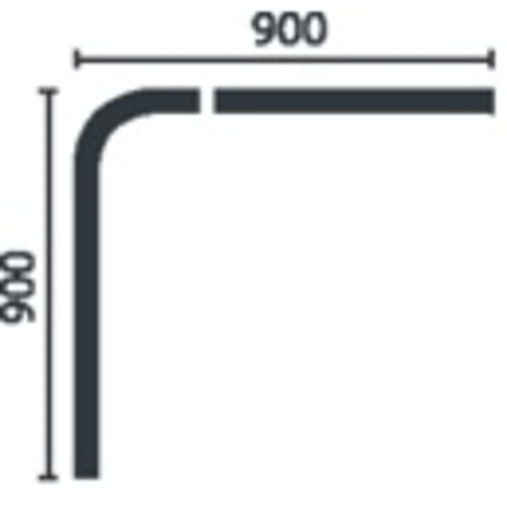 Leijma Stabil badeforhængsstang, 90x90 cm, sølv