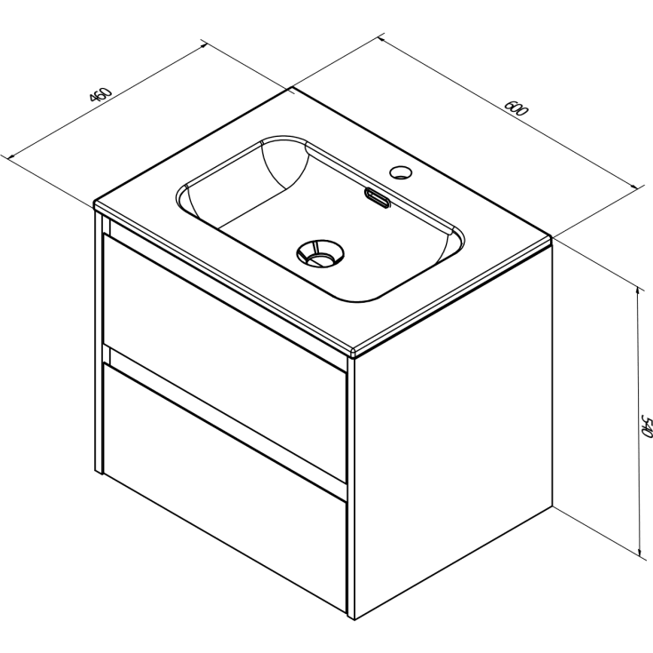 Sanibell Proline møbelpakke, 61x46,8 cm, hvid højglans