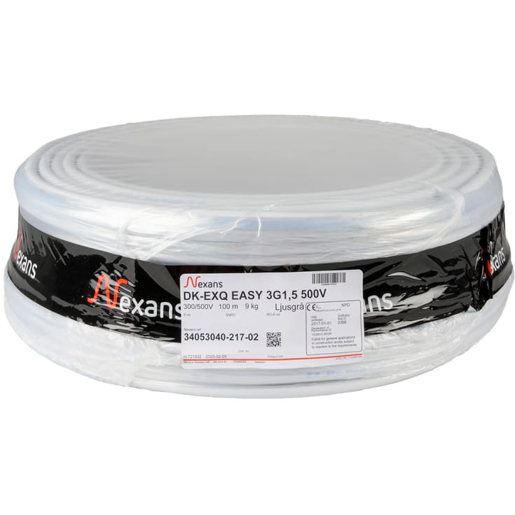 Pakke 1 DK EXQ Easy™ 300/500 V Dca. 3G1,5 R100