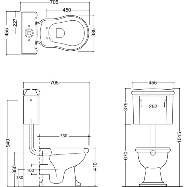 Lavabo Retro Low toalett, vit