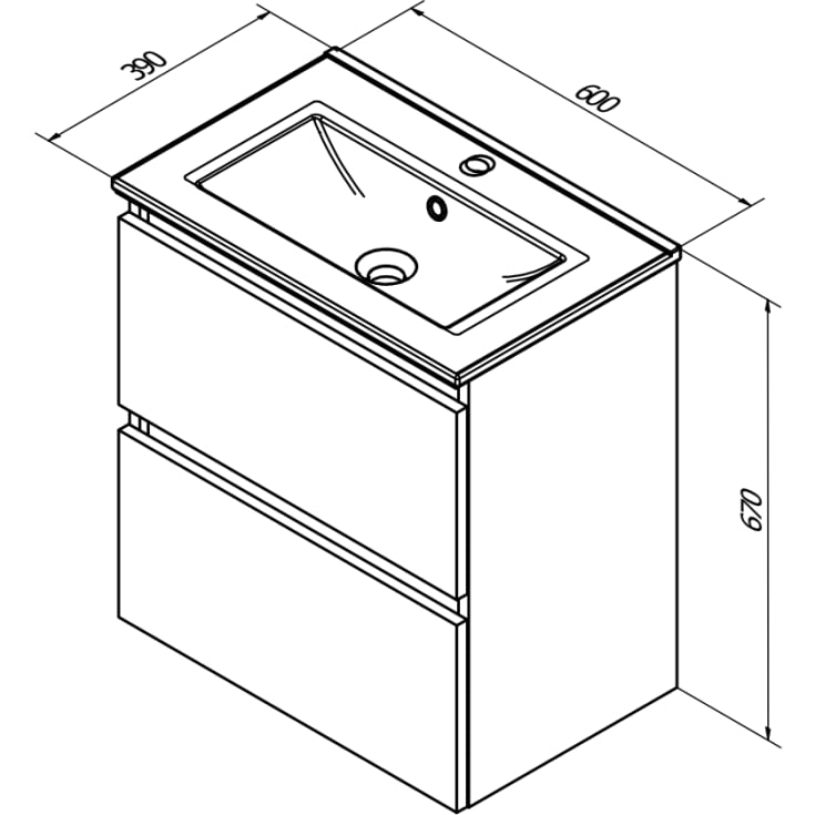 Sanibell Basicline møbelpakke, 60x39 cm, whisky eik