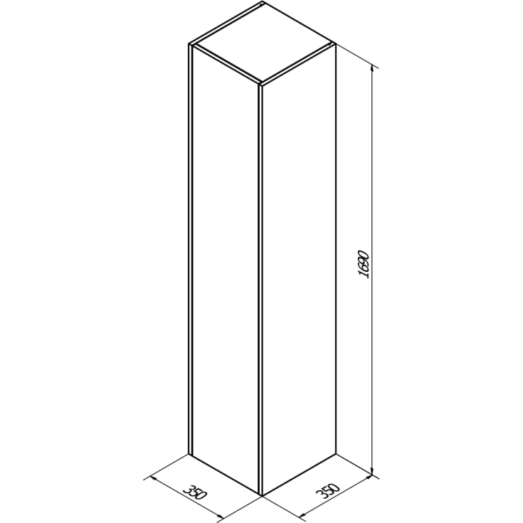 Sanibell Proline høyskap, 35x169 cm, ideal eik
