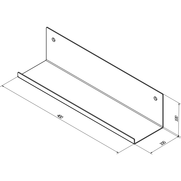 Sanibell Proline hylde, 40x10 cm, mat sort