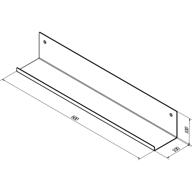 Sanibell Proline hylla, 60x10 cm, matt svart