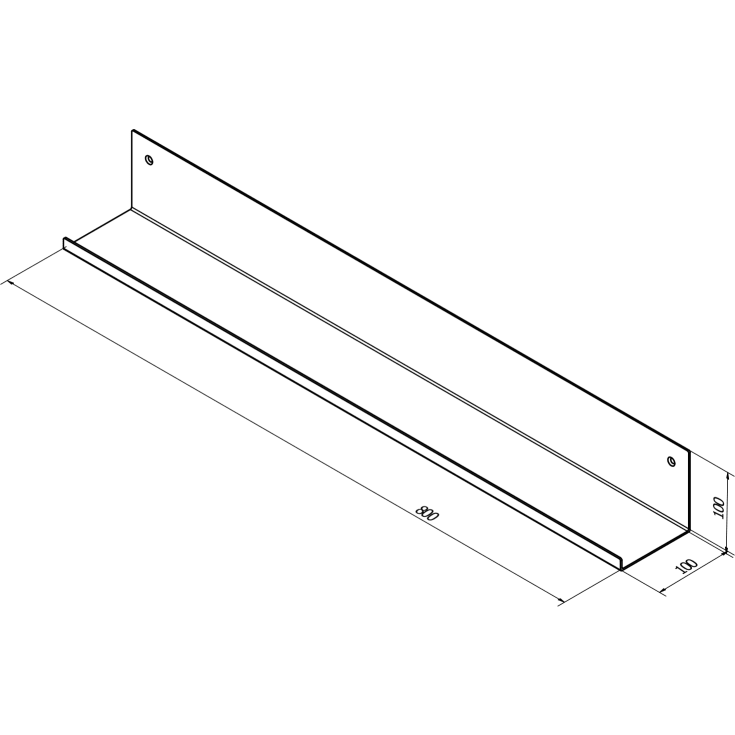 Sanibell Proline hylle, 80x10 cm, matt sort