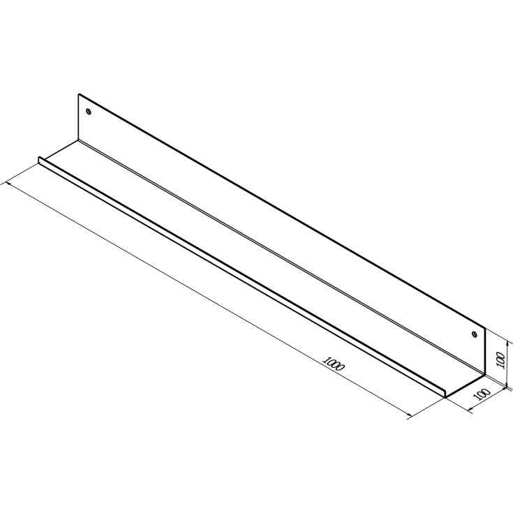 Sanibell Proline hylla 100 cm, matt svart