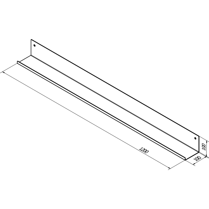 Sanibell Proline hylla 120 cm, matt svart