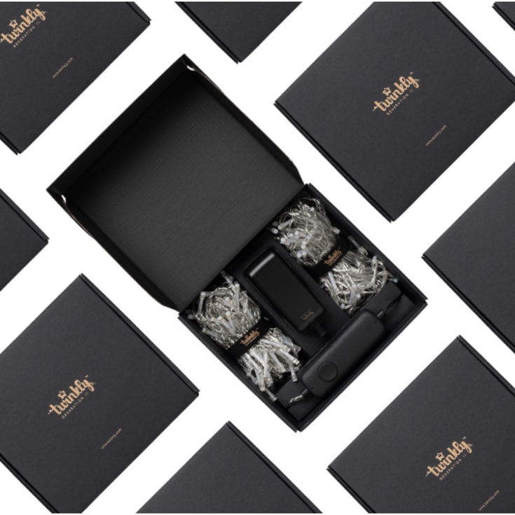 Twinkly istapper udendørs lyskæde, 190 farvede + hvide lys, 5 meter