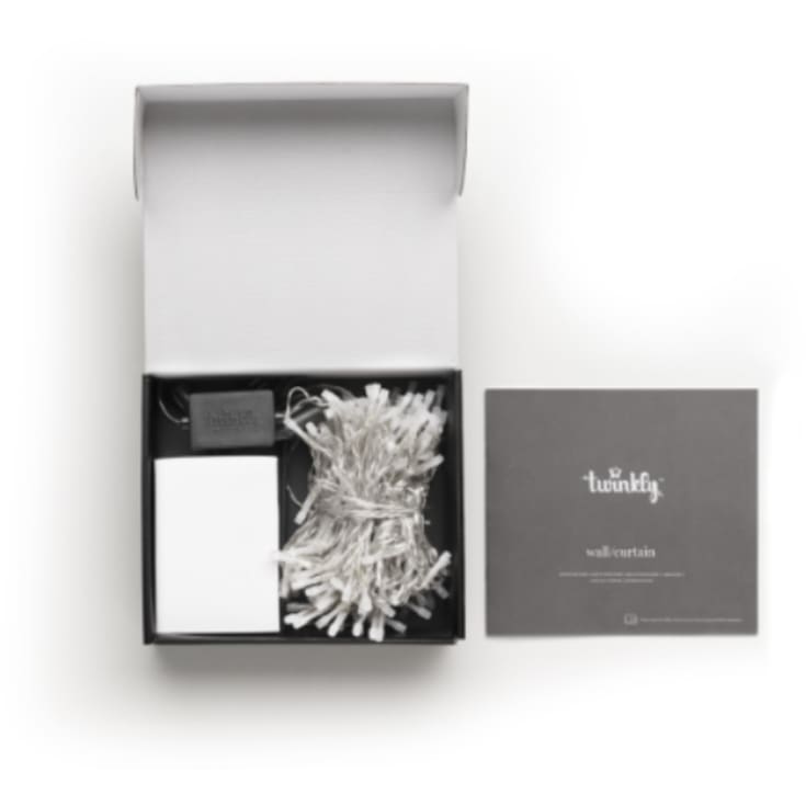 Twinkly udendørs lysgardin, 210 farvede + hvide lys, 1x2,1 meter