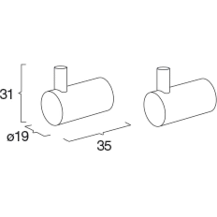 Pressalit håndklædekrog, 2 stk, poleret rustfrit stål