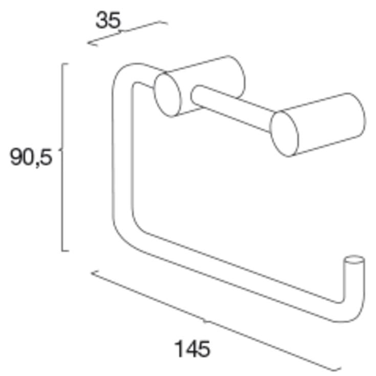 Pressalit dorullholder, sort krom