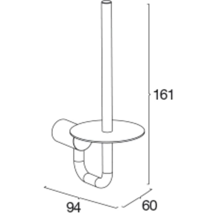 Pressalit reservepapirholder, mat sort