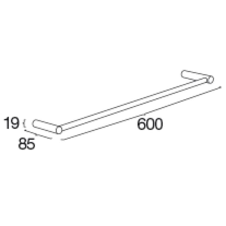Pressalit håndklestang, 60 cm, sort krom