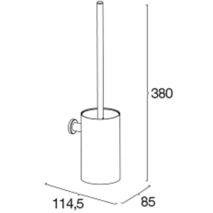 Pressalit toiletbørste, poleret rustfrit stål