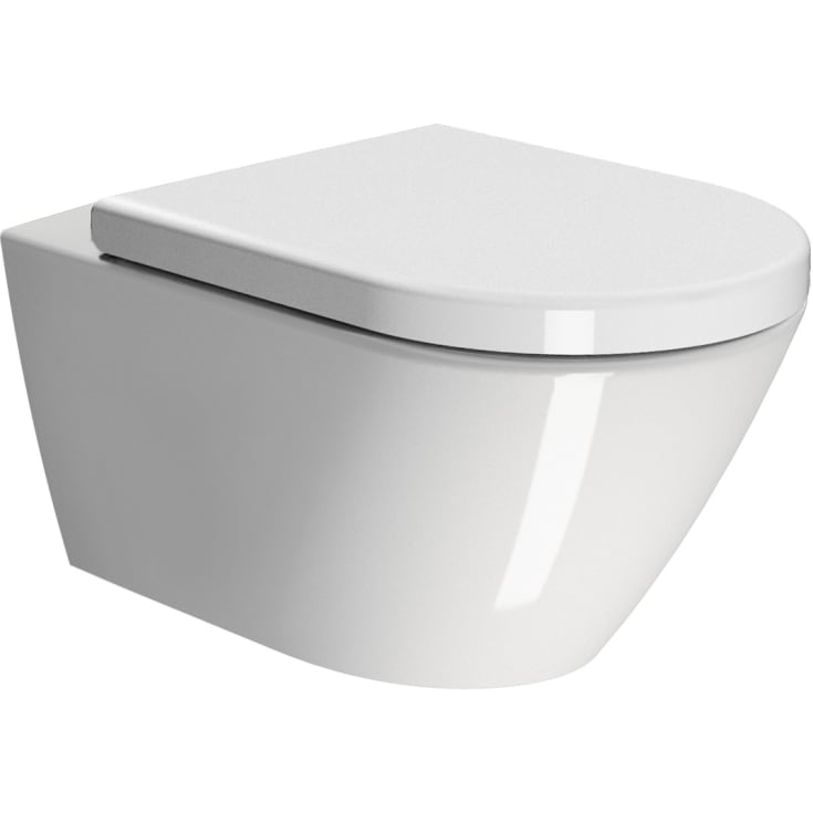 GSI Kube væghængt toilet, uden skyllekant, hvid