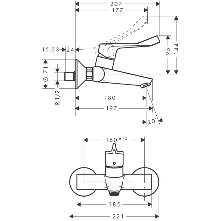 Hansgrohe Focus Care håndvaskarmatur, krom
