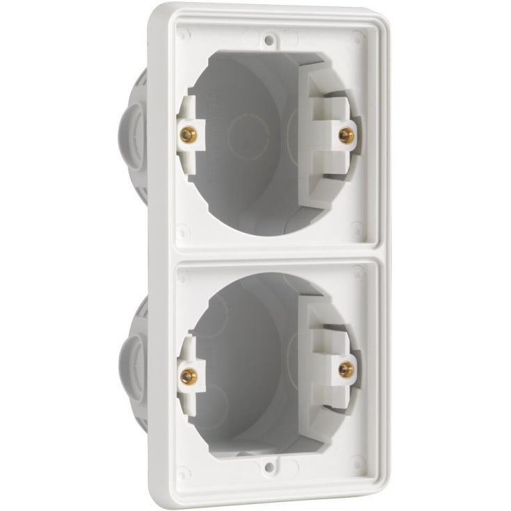 3 stk Niko Hydro lodret indmuringsdåse, 2 modul, hvid