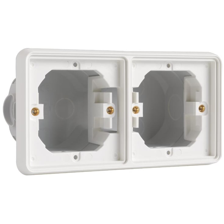 Veggboks 2-modul, horisontal, hvit