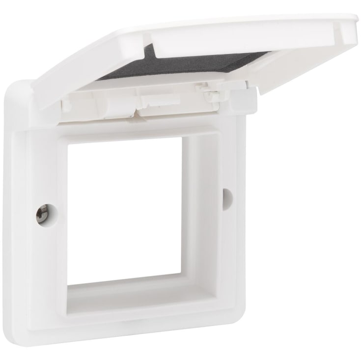 adapterram med lock, 1-modul, vit