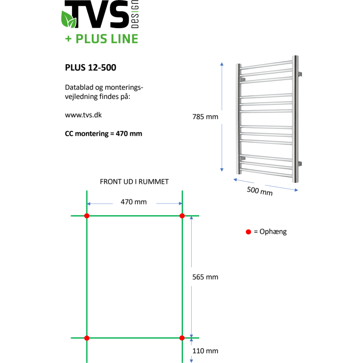 TVS Plus 12 håndkletørker, kombi, 50x78,5 cm, gull