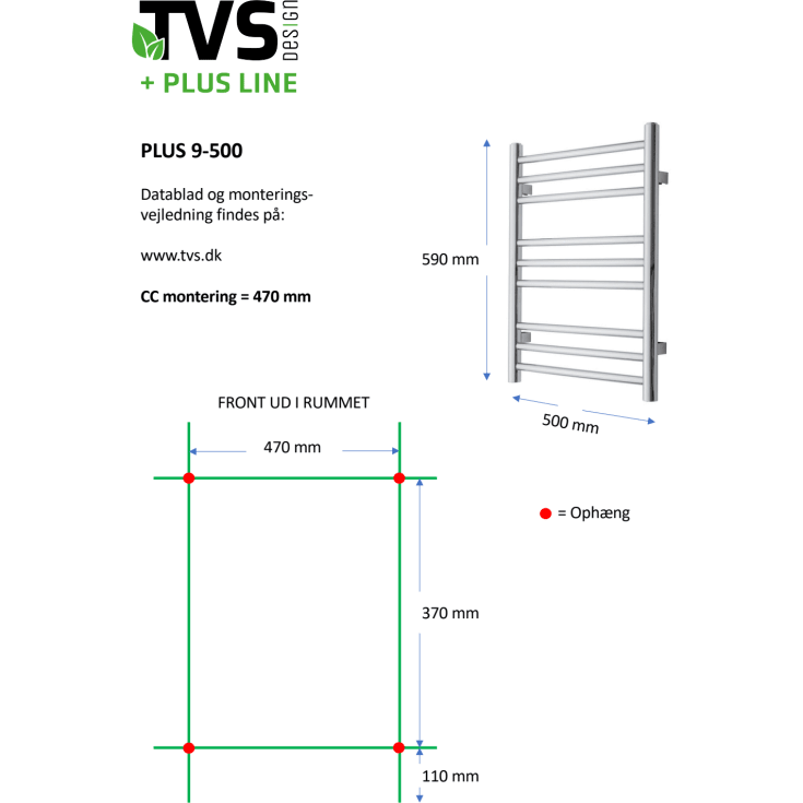 TVS Plus 9 håndklædetørrer, kombi, 50x59 cm, guld