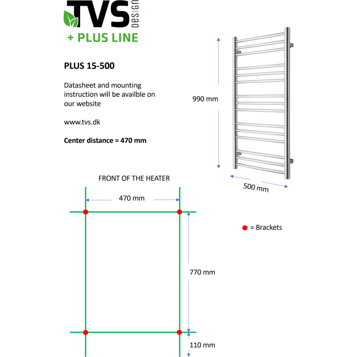 TVS Plus 15 håndkletørker, kombi, 50x99 cm, gull