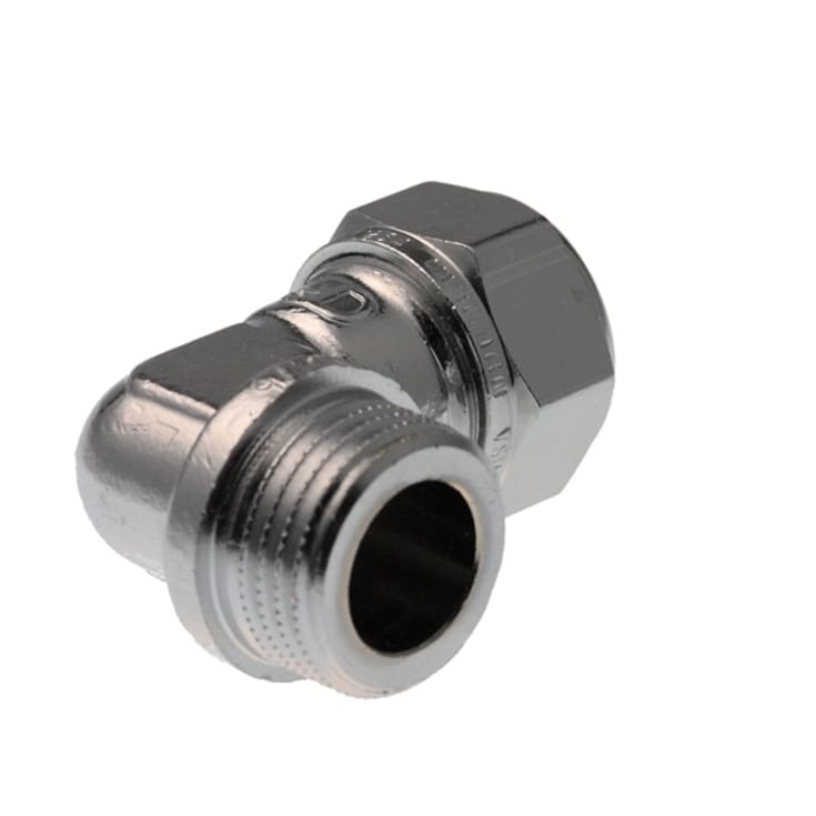 VSH super D1412F vinkel koppling 90°, 12 mm x R10, förkromad, mässing