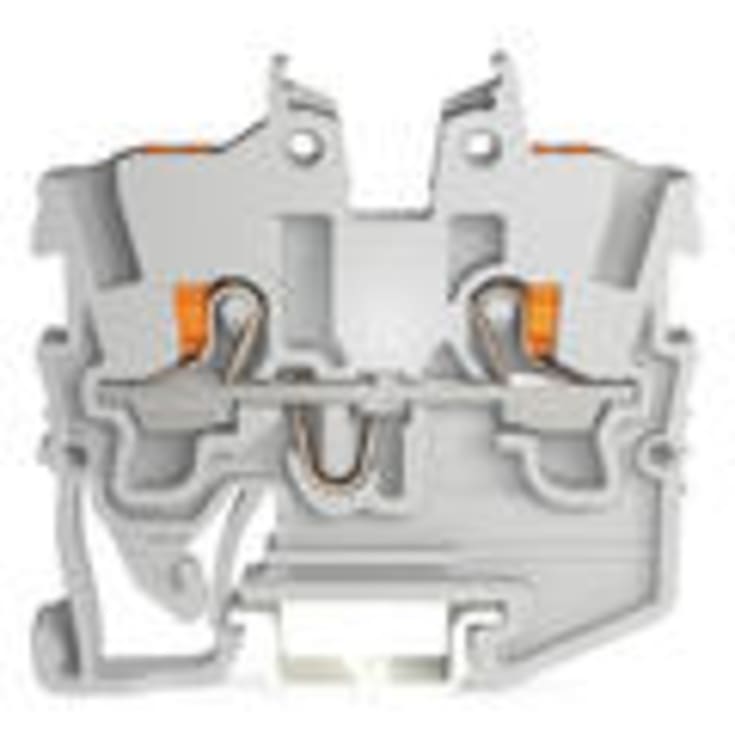 100 stk Gennemgangsklemme 2-leder-mini 1 mm², til DIN 15-skinne, grå