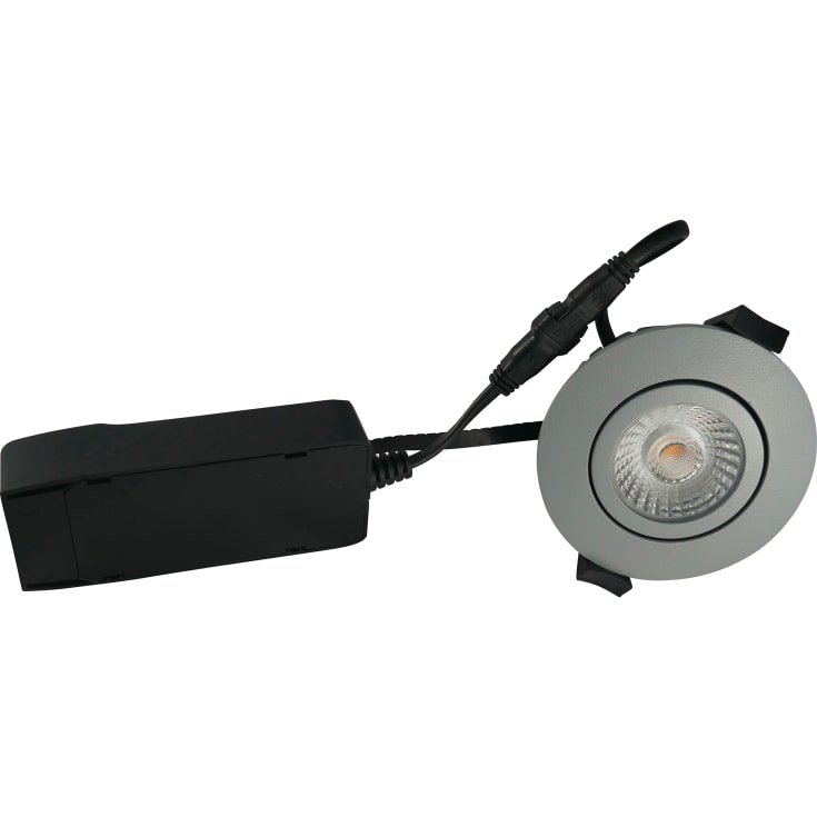 Downlight Low Profile ECO LED 6W 440 lumen, 3000K, rund, grå