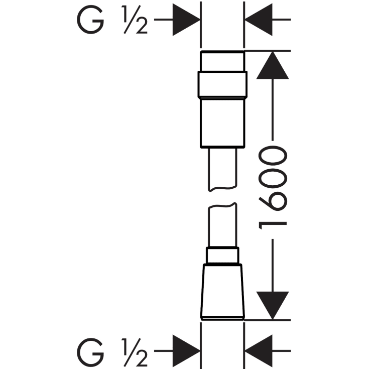 Hansgrohe Isiflex bruseslange, 1,6 meter, krom