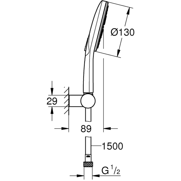 Grohe Rainshower SmartActive 130 brusesæt, vandbesparende,  krom