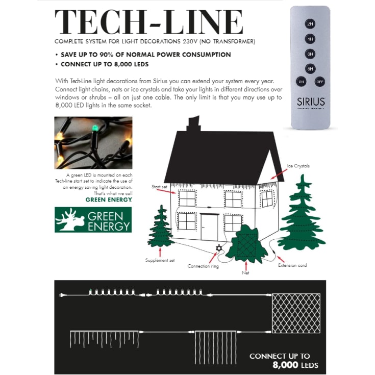 Sirius Tech-Line forlængerledning, 5 meter