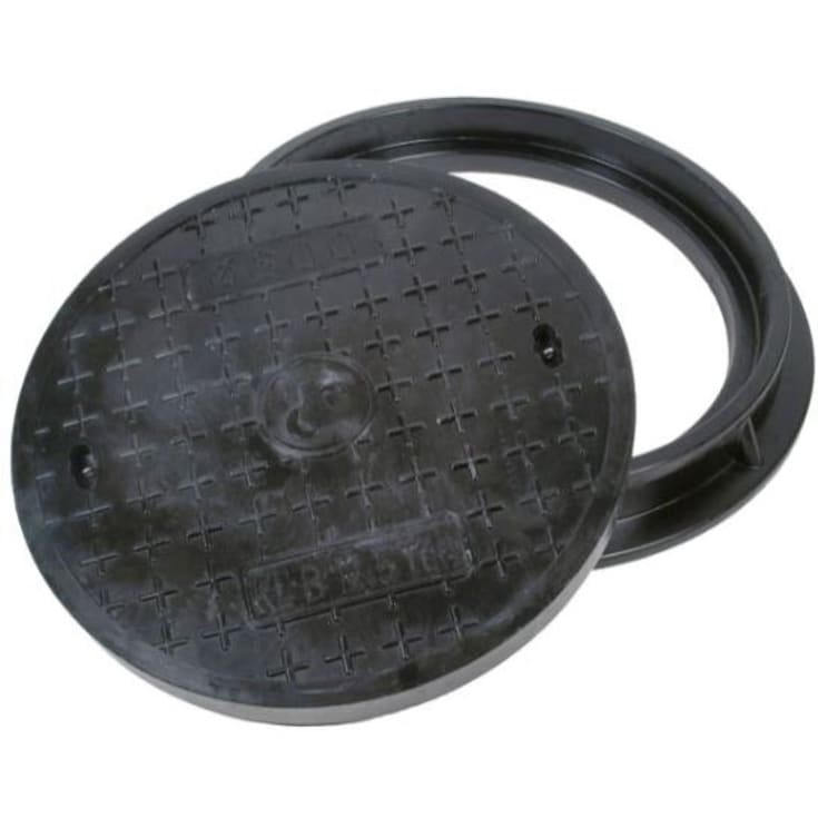 Lauridsen 1000 mm karm/dæksel, rund, fast, 12,5 t, glasfiber