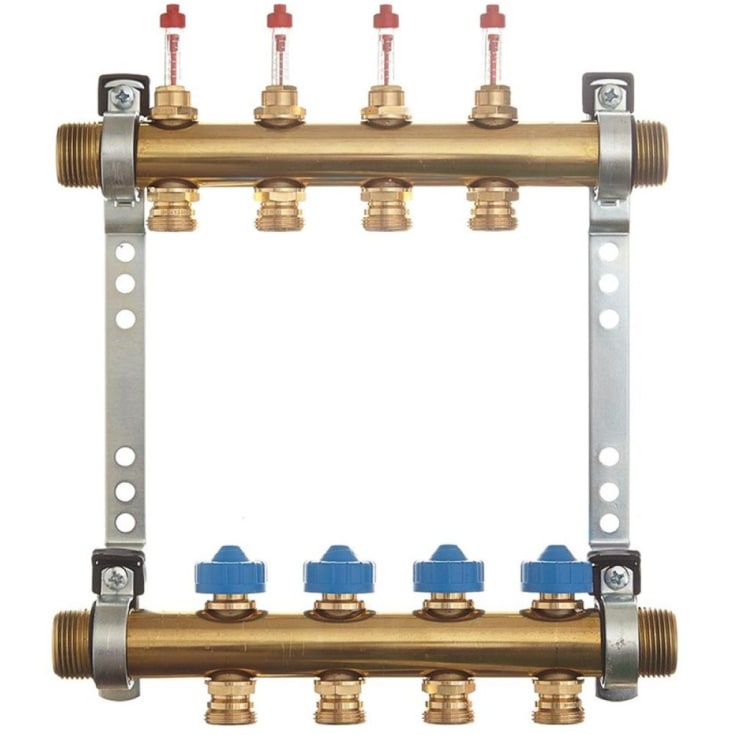 Roth gulvvarmefordeler med flowmåler, 2 kurser