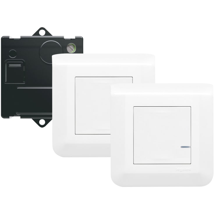 Mosaic With Netatmo sæt micromodul + 2x trådløst tryk hvid