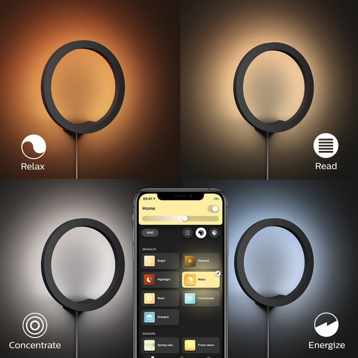 Philips Hue Sana vägglampa, svart