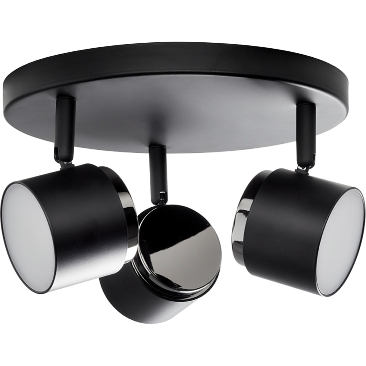 Nielsen Light Teater taklampa, 3 spottar, rund, svart