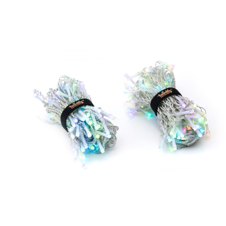 Twinkly Icicle istapper udendørs lyskæde, 190 farvede + hvide lys, 5 meter