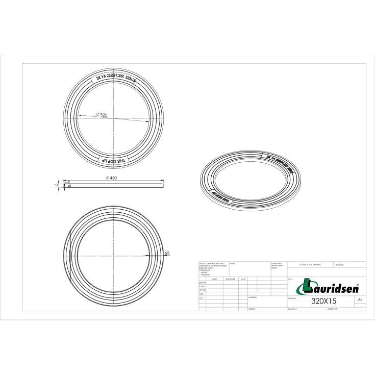 Lauridsen topring i plast Ø315, 15 mm