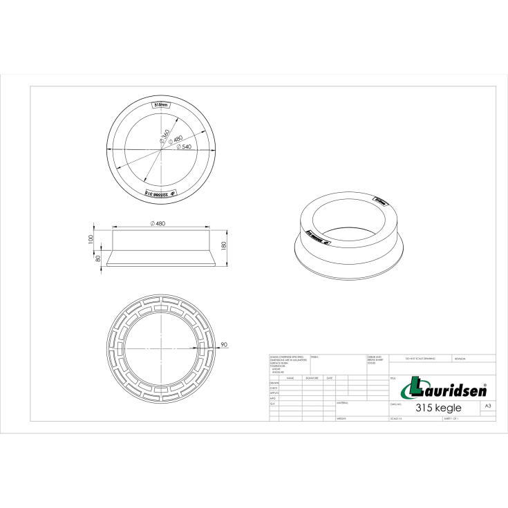 Lauridsen kon till 315 mm avloppsrör, plast
