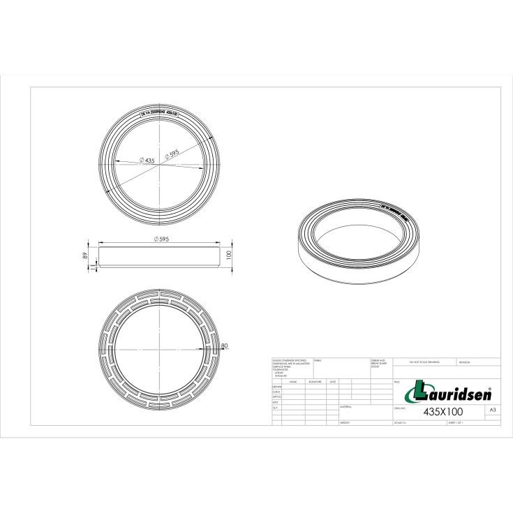 Lauridsen topring Ø425X100 mm - plast