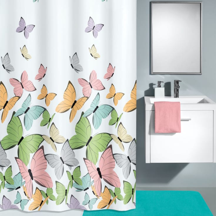 Kleine Wolke Butterflies dusjforheng, 180x200 cm, mønster