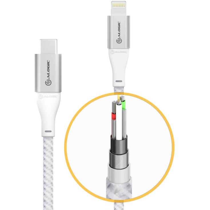Alogic ladekabel USB-C til iPhone, sølv